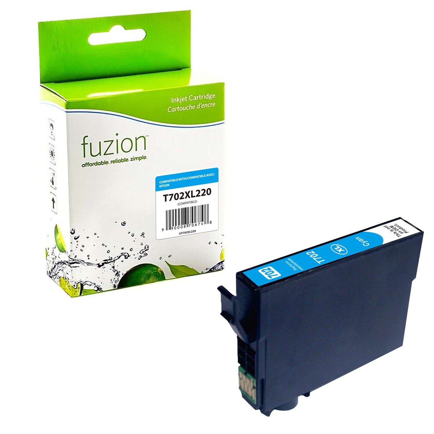 Epson T702XL220 Compatible Ink Cartridge - Cyan - Fuzion