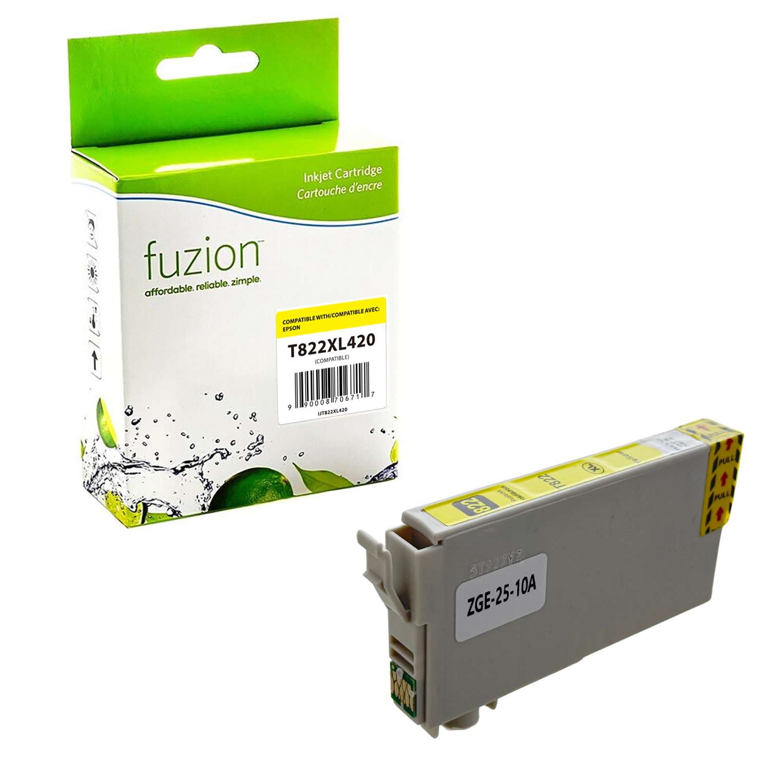 Epson T822XL420 Compatible Ink Cartridge - Yellow - Fuzion