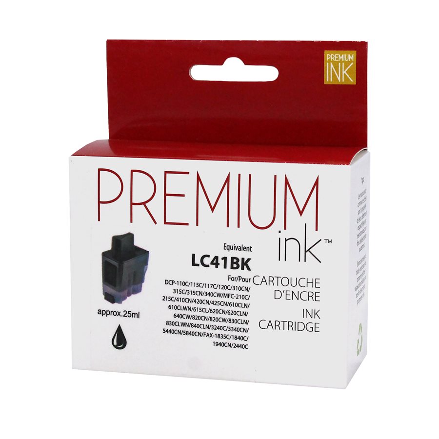 Brother LC41 New Compatible Ink Cartridge Black-Premium Ink