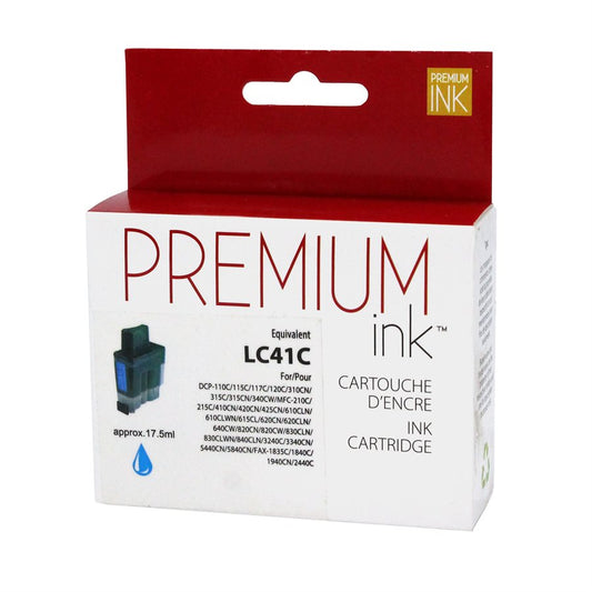 Brother LC41 New Compatible Ink Cartridge Cyan-Premium Ink