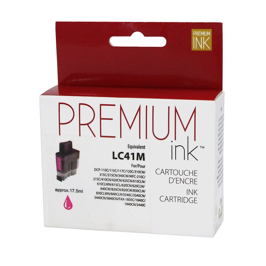 Brother LC41 New Compatible Ink Cartridge Magenta-Premium Ink