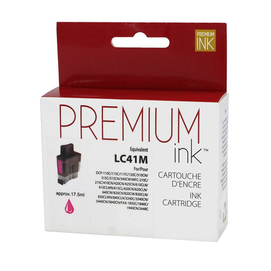 Brother LC41 New Compatible Ink Cartridge Magenta-Premium Ink
