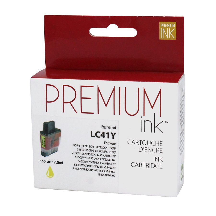 Brother LC41 New Compatible Ink Cartridge Yellow-Premium Ink