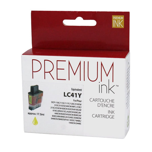 Brother LC41 New Compatible Ink Cartridge Yellow-Premium Ink