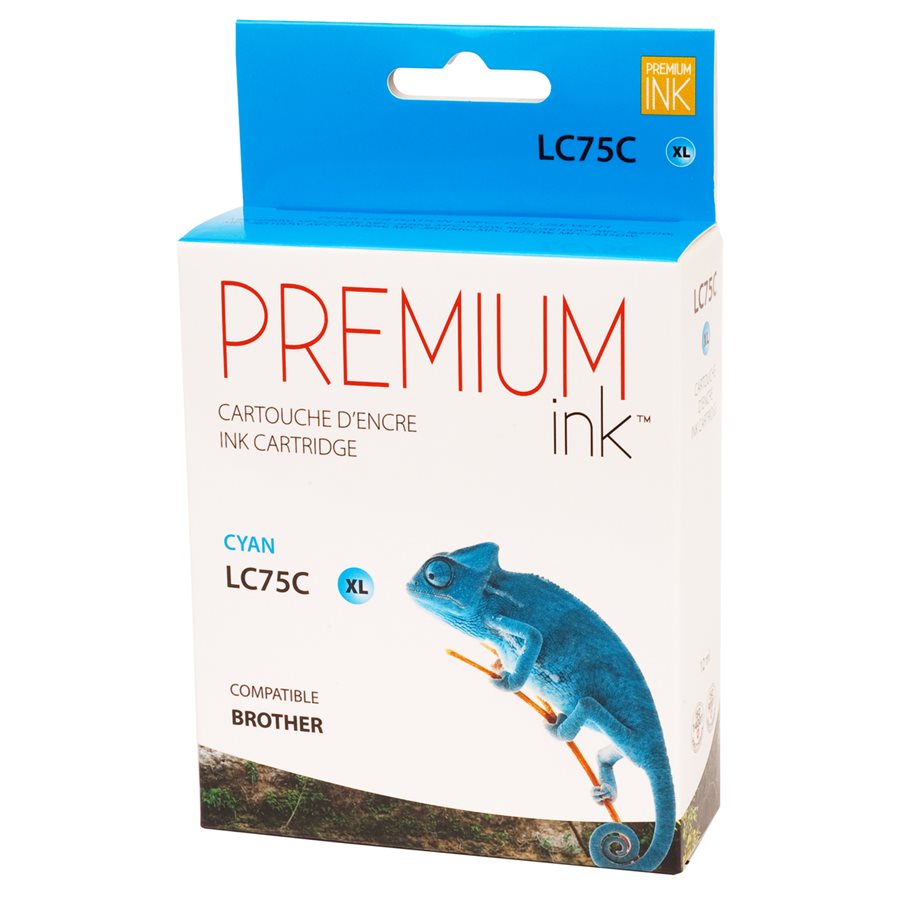 Brother LC75XL New Compatible Ink Cartridge Cyan-Premium Ink