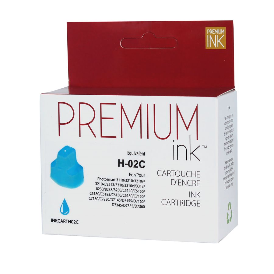 HP 02 C8771W New Compatible Ink Cartridge Cyan-Premium Ink