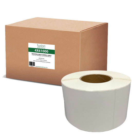 Direct Thermal Labels - 4" x 6" - White - 1000 Roll - Fuzion
