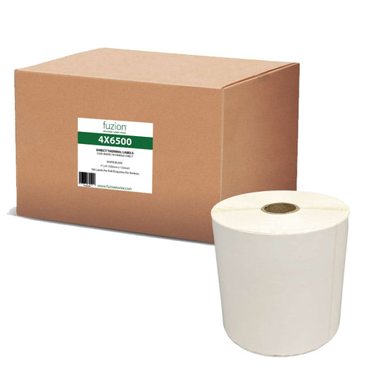 Direct Thermal Labels - 4" x 6" - White - 500 Roll - Fuzion