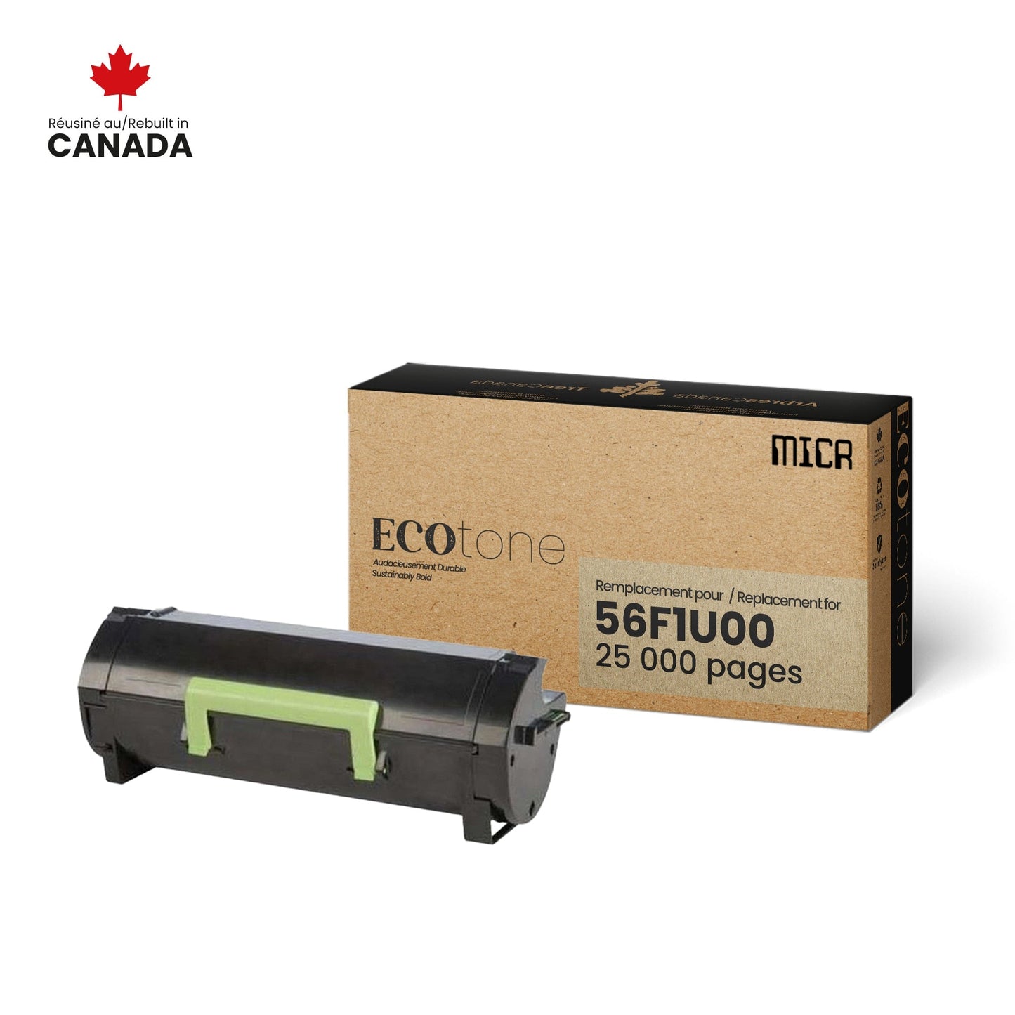 Lexmark 56F1U00 MICR Toner Cartridge Remanufactured Black 25K