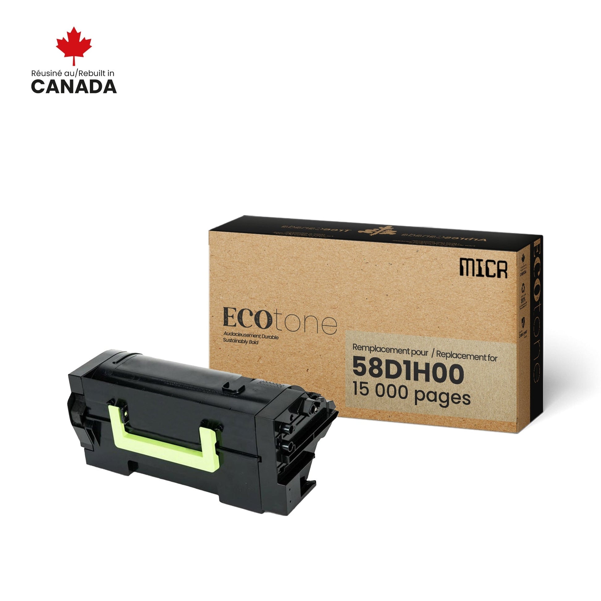 Lexmark 58D1H00 MICR Toner Cartridge Remanufactured Black 15K