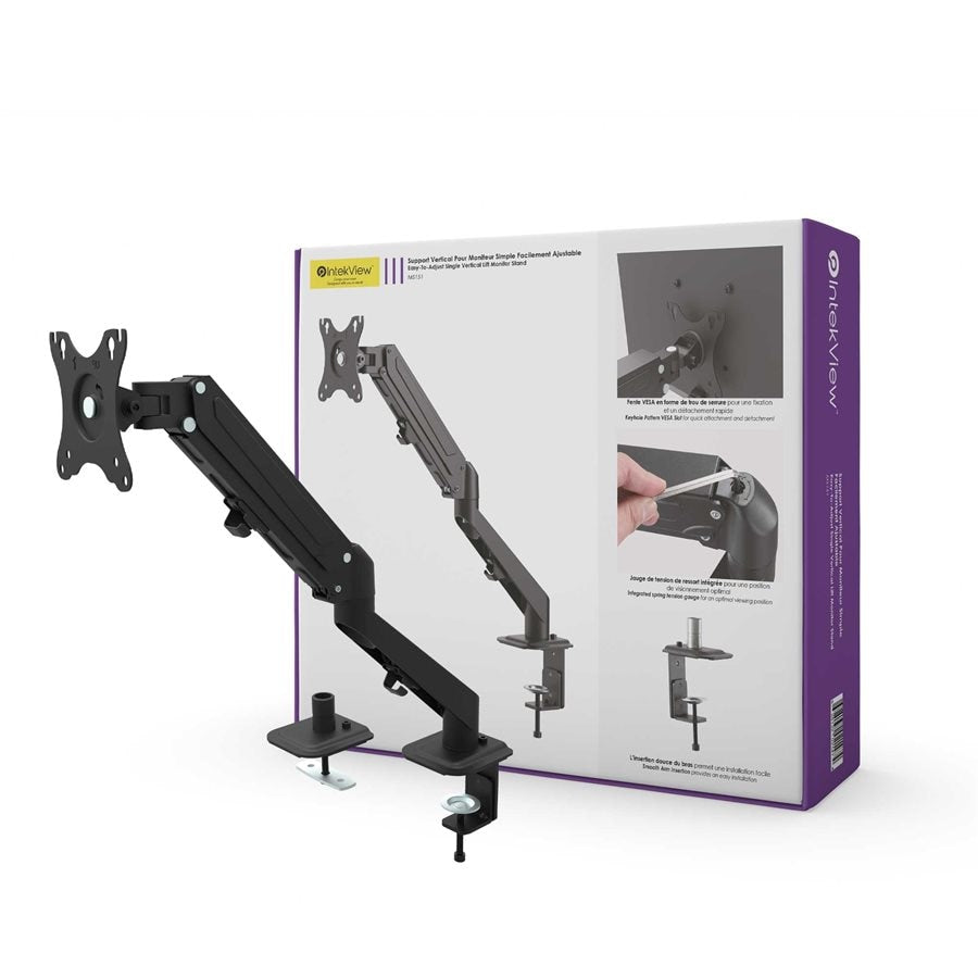 Ergonomic New Compatible Single Monitor Stand with Gas Spring-Intekview