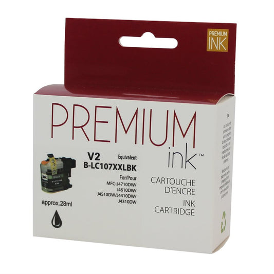 Brother LC107BK Black New Compatible Ink Cartridge-Premium Ink