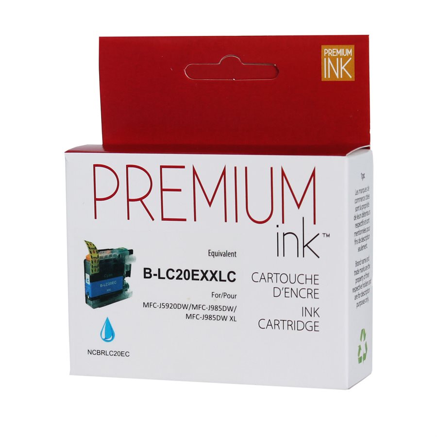 Brother LC20E Cyan New Compatible Ink Cartridge-Premium Ink