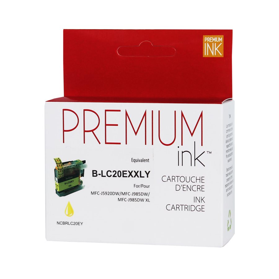 Brother LC20E Yellow New Compatible Ink Cartridge-Premium Ink