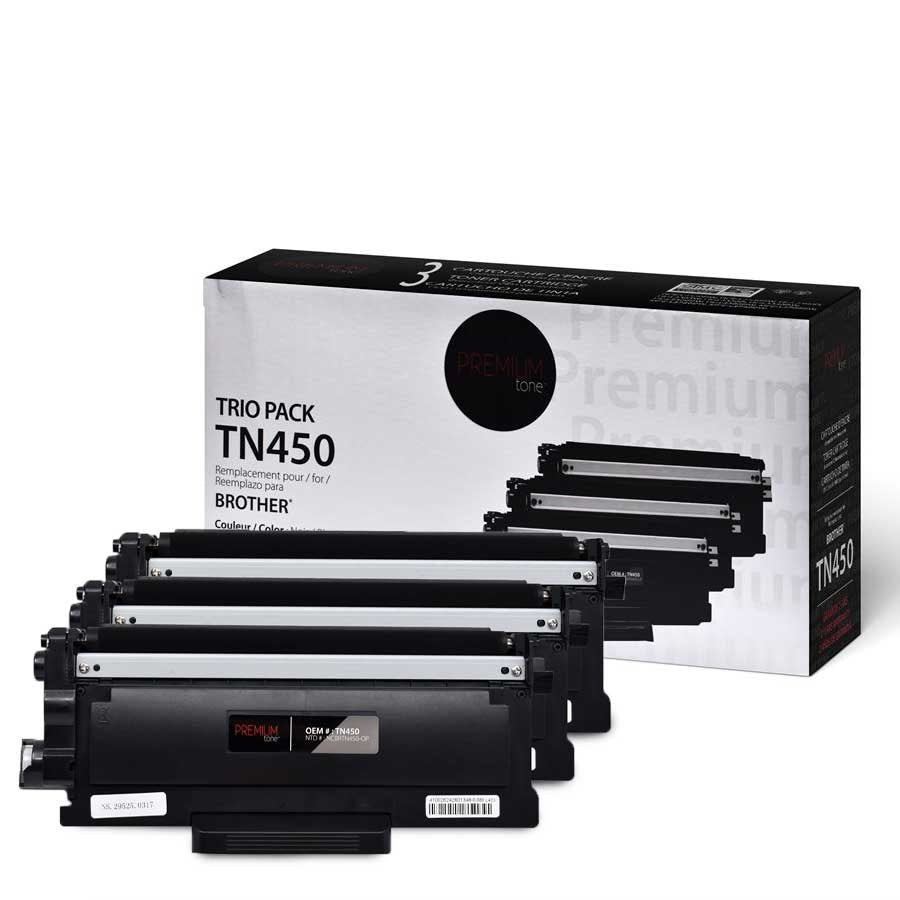 Brother TN450 New Compatible Toner Cartridge Trio Pack 2.6K-Premium Tone