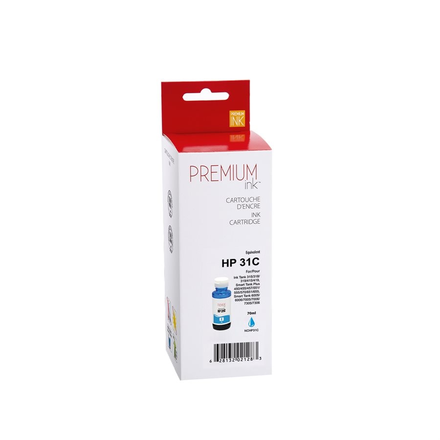 HP 31 1VU26A New Compatible Ink Cartridge Cyan-Premium Ink 70ml-Premium Ink