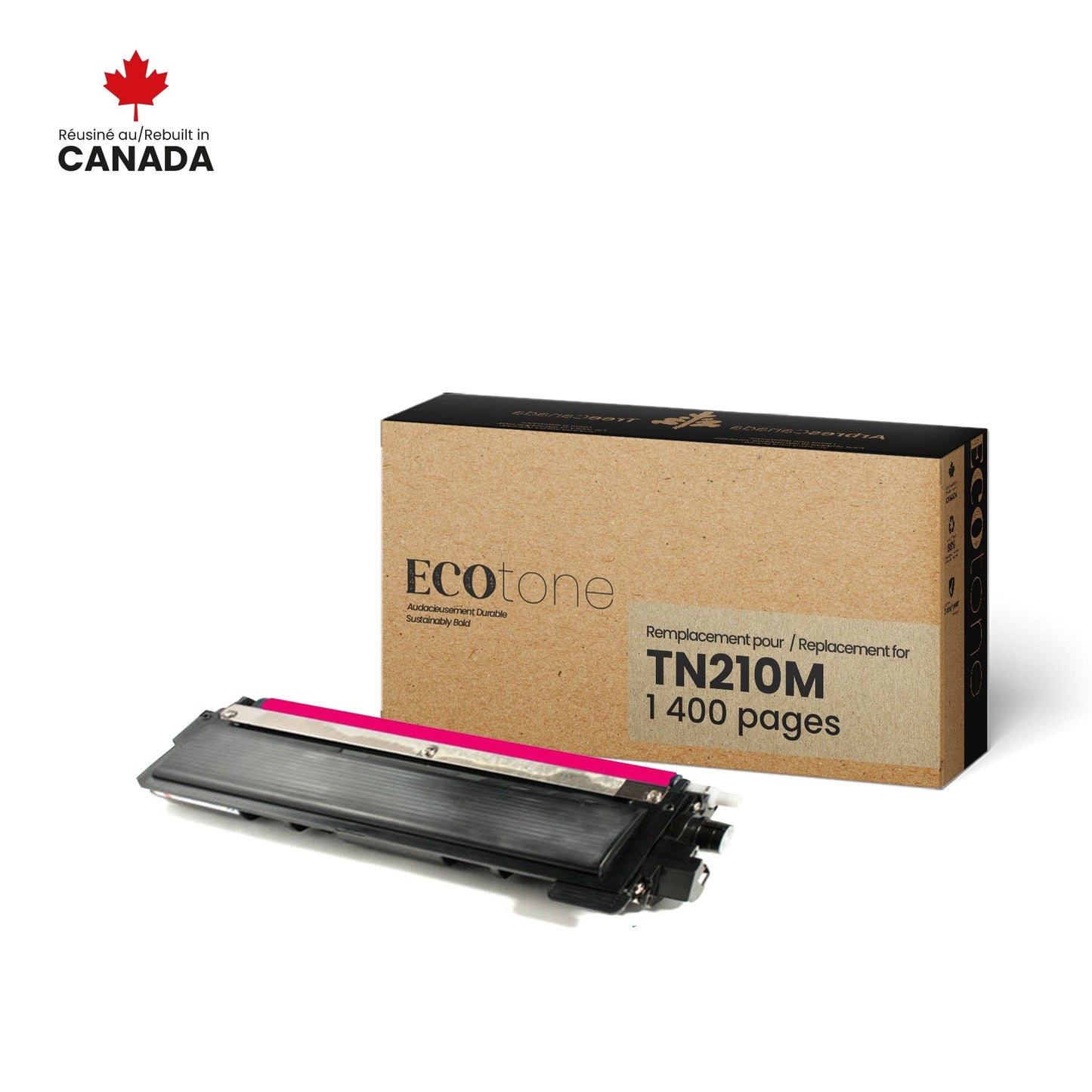 Brother TN210M Toner Cartridge Remanufactured Magenta 1.4K-Ecotone