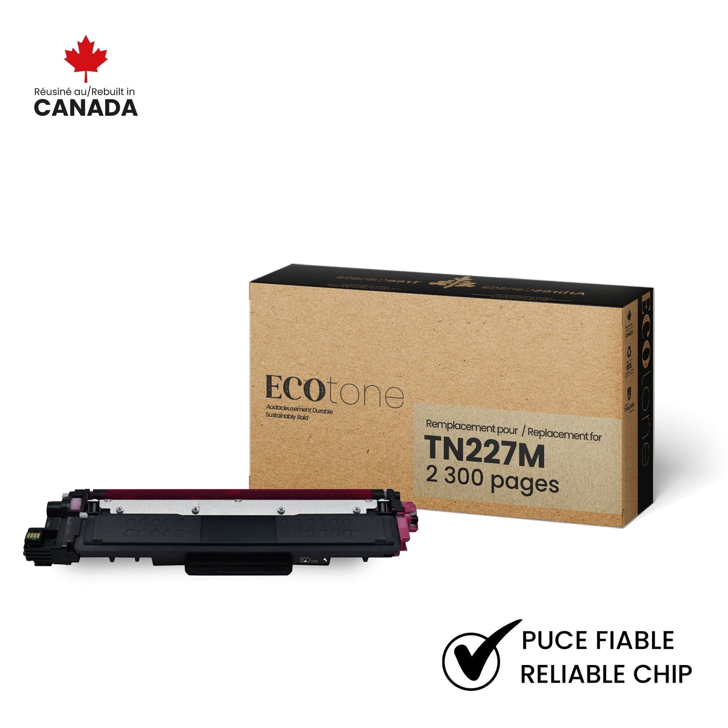 Brother TN227M Toner Cartridge Remanufactured Magenta 2.3K-Ecotone