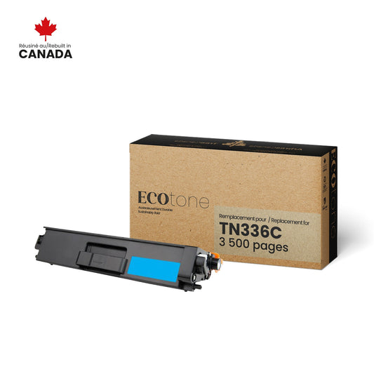 Brother TN336C Toner Cartridge Remanufactured Cyan 3.5K-Ecotone