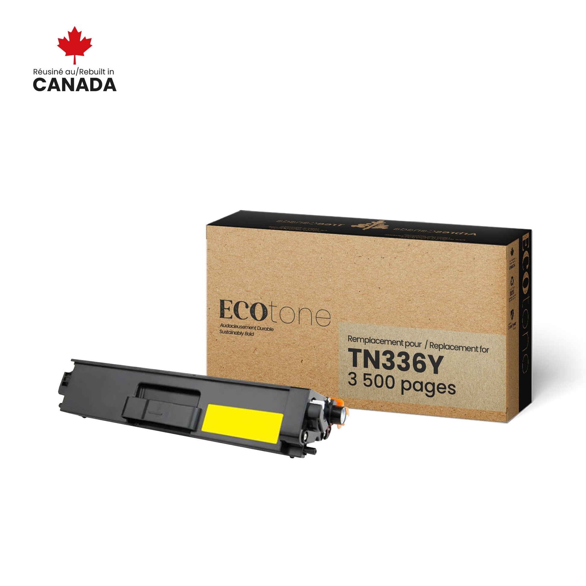 Brother TN336Y Toner Cartridge Remanufactured Yellow 3.5K-Ecotone