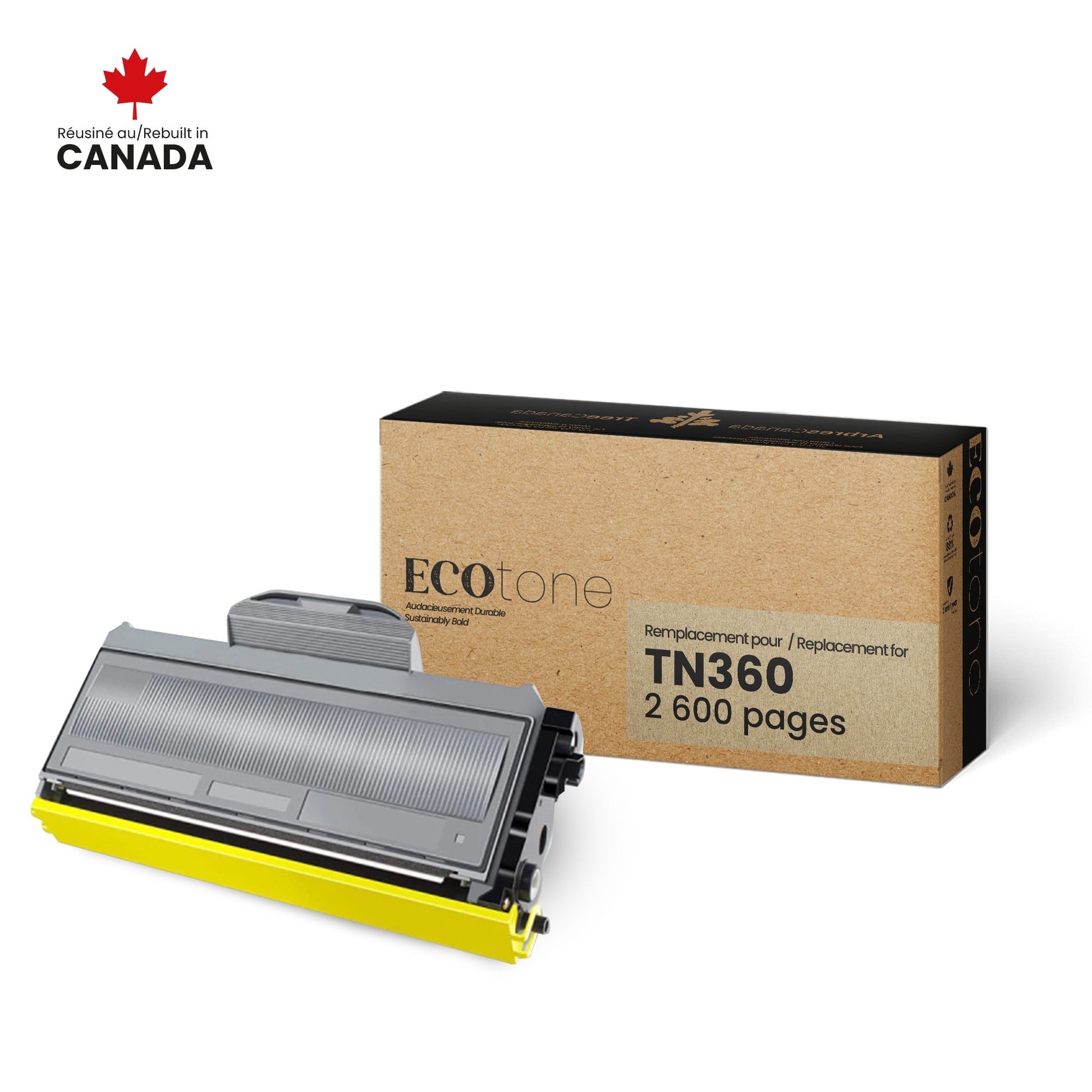 Brother TN360 Toner Cartridge Remanufactured 2.6K-Ecotone