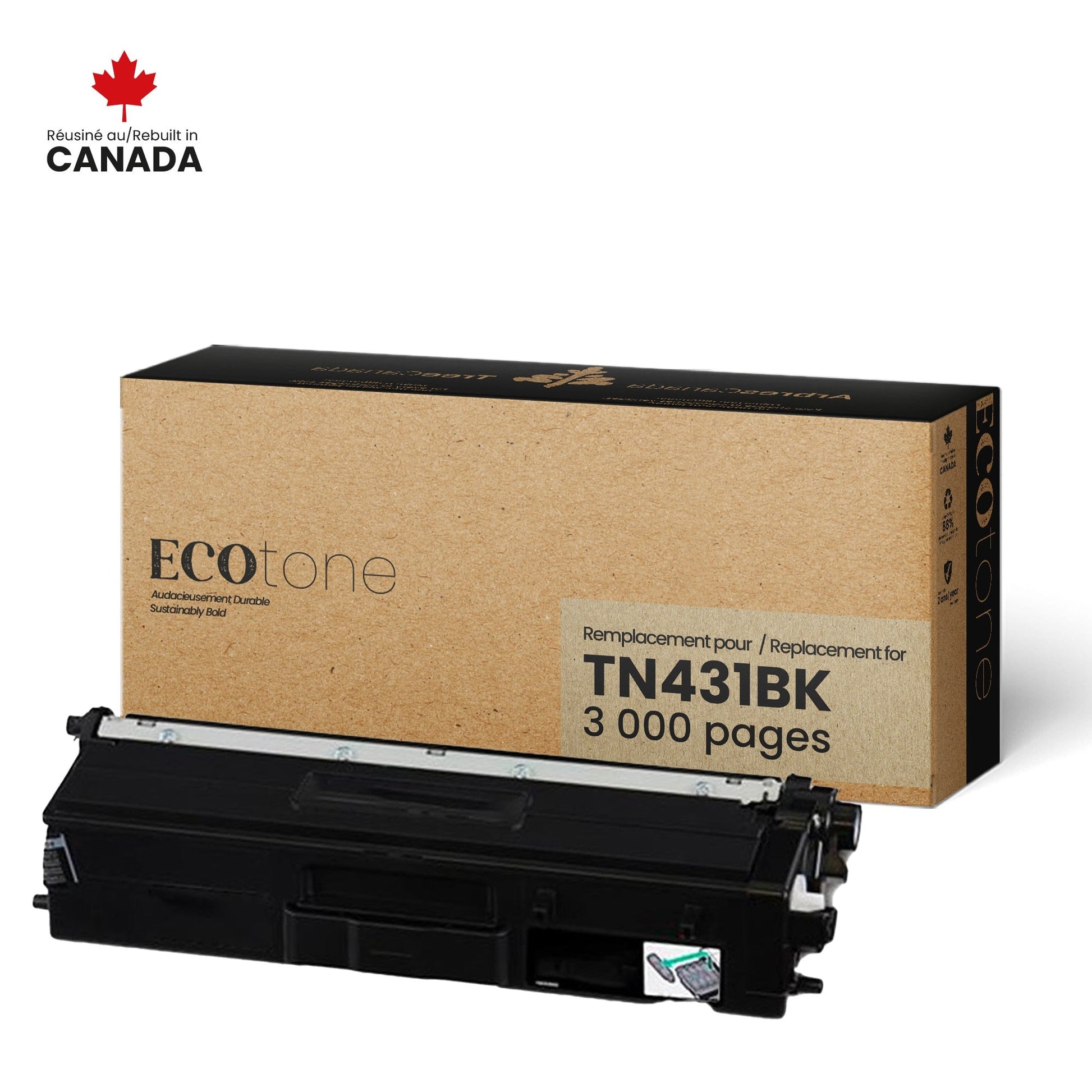 Brother TN431BK Toner Cartridge Remanufactured Black 3K-Ecotone