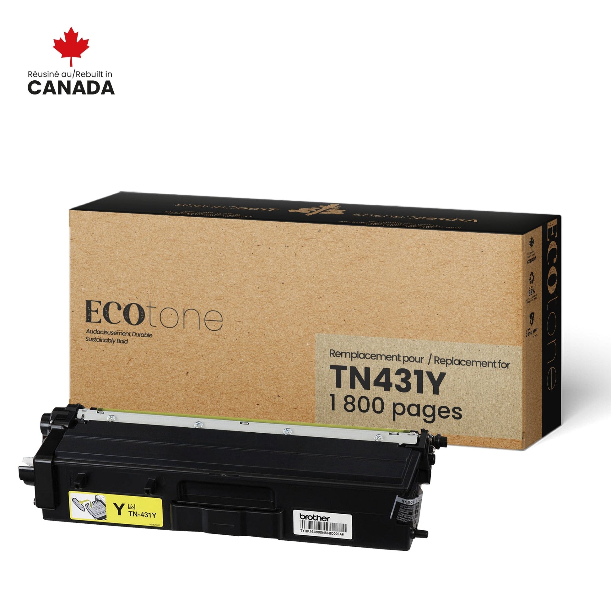 Brother TN431Y Toner Cartridge Remanufactured Yellow 1.8K-Ecotone