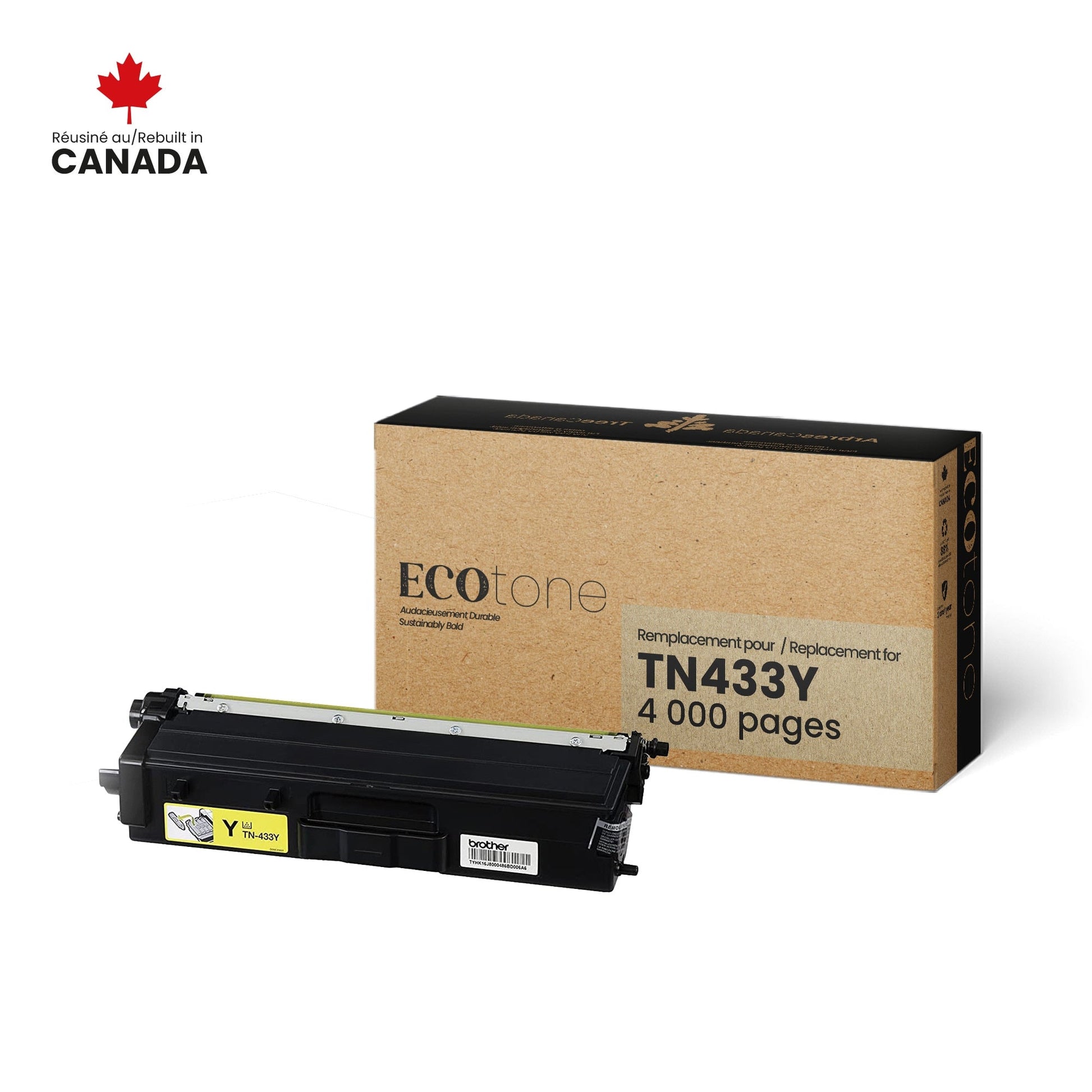 Brother TN433Y Toner Cartridge Remanufactured Yellow 4K-Ecotone