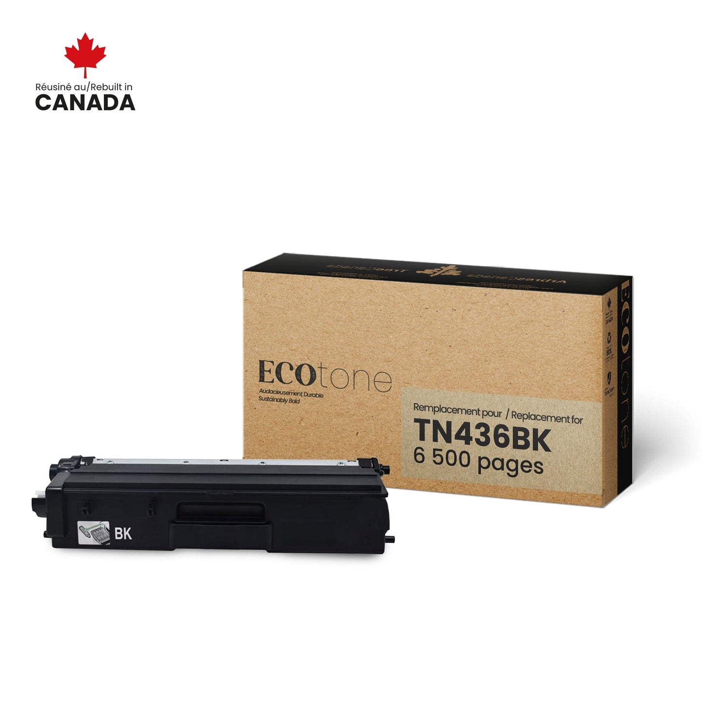 Brother TN436BK Toner Cartridge Remanufactured Black 6.5K-Ecotone