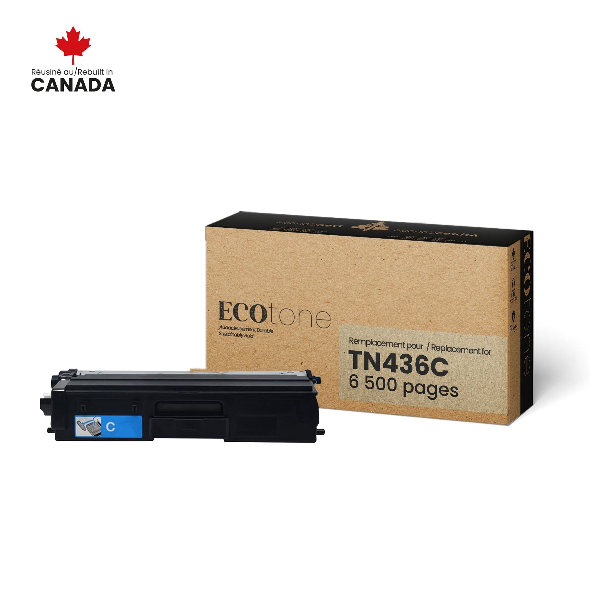 Brother TN436C Toner Cartridge Remanufactured Cyan 6.5K-Ecotone