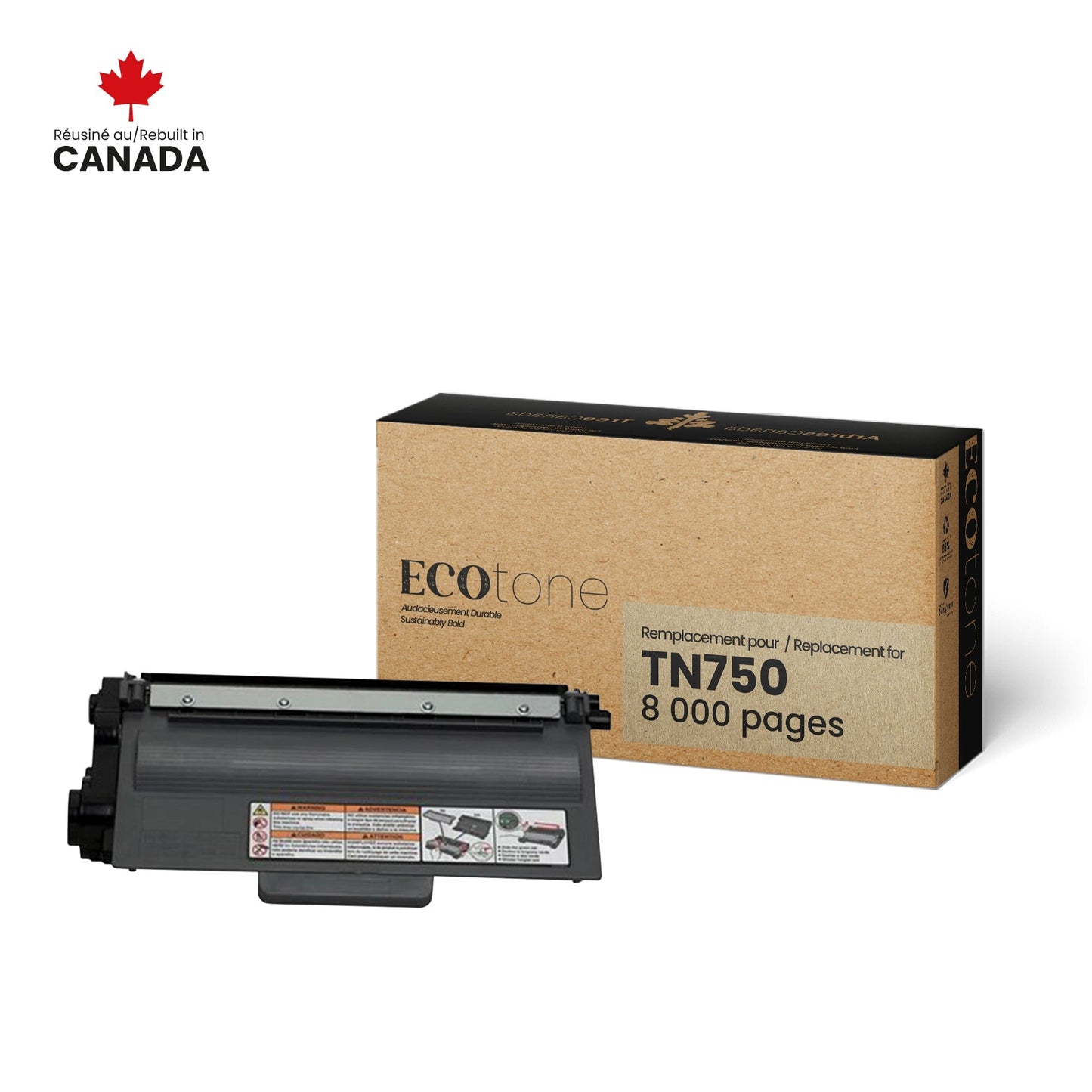 Brother TN750 Toner Cartridge Remanufactured 8K-Ecotone