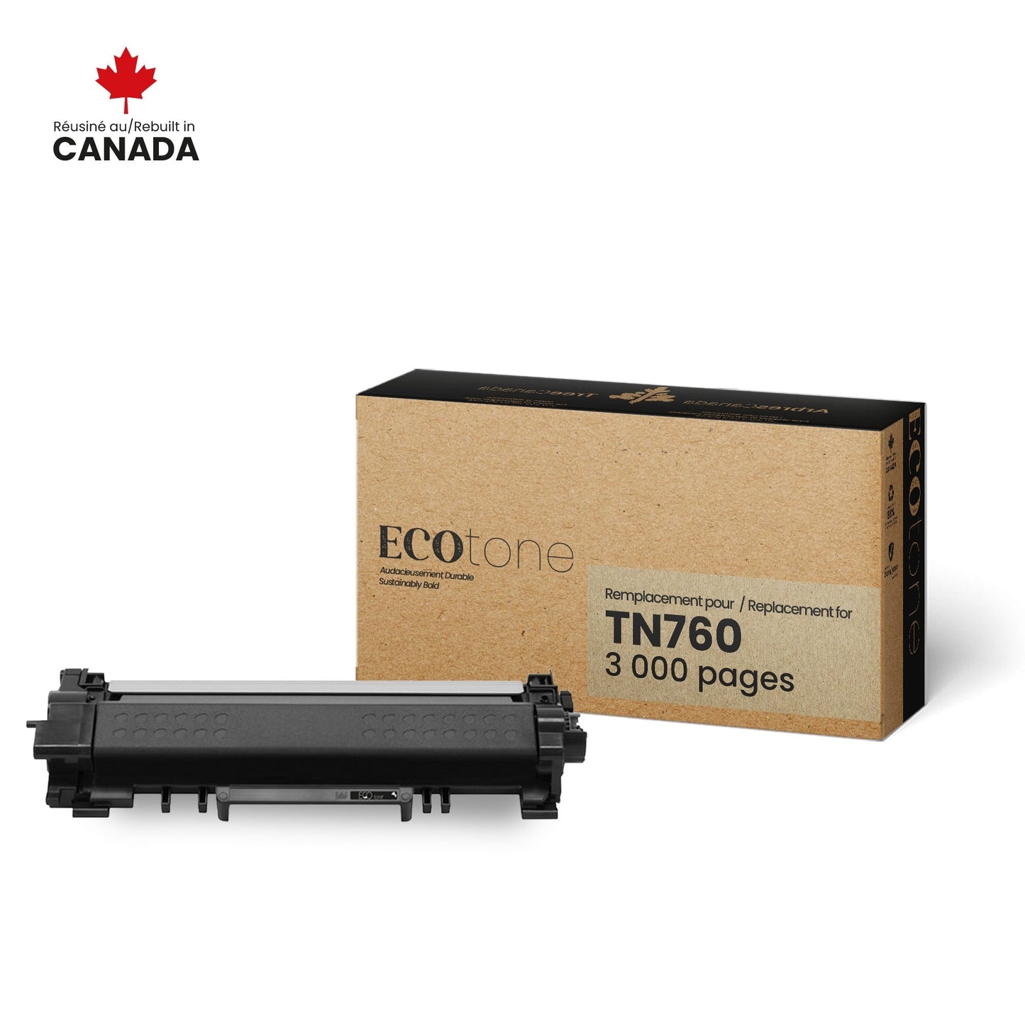 Brother TN760 Toner Cartridge Remanufactured 3K-Ecotone