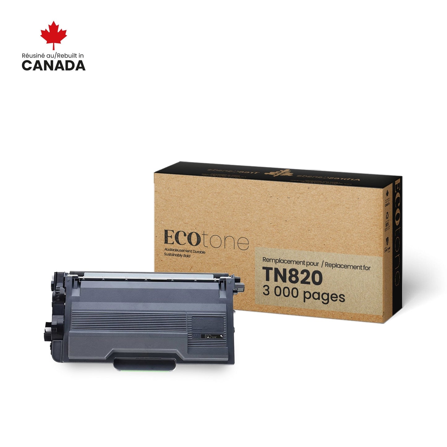 Brother TN820 Toner Cartridge Remanufactured 3K-Ecotone