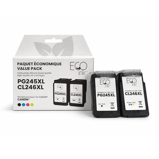 Canon PG245XL/CL246XL Remanufactured Ink Cartridge CMYK Black Value Pack