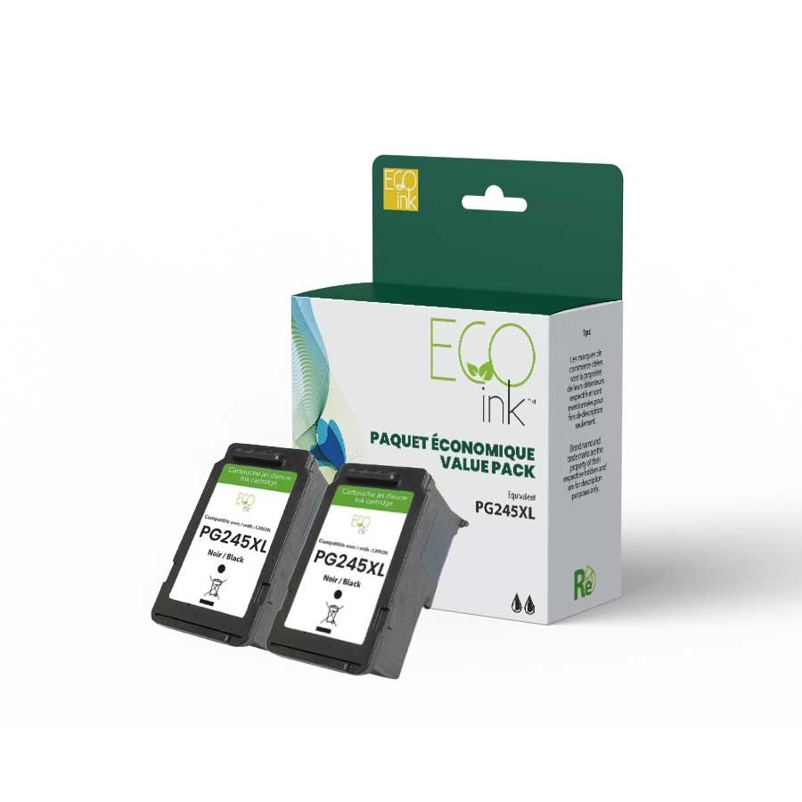 Canon PG-245XL Remanufactured Ink Cartridge Black/Color Value Pack-EcoInk