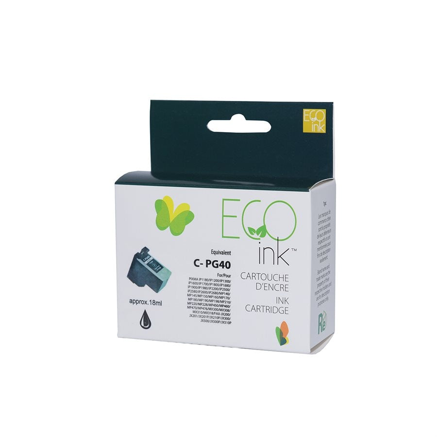 Canon PG-40 Remanufactured Ink Cartridge Black-EcoInk