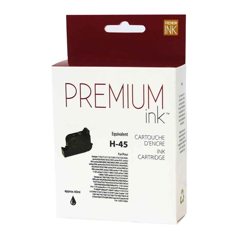 HP 45/51645AN Remanufactured Ink Cartridge Black-Premium Ink