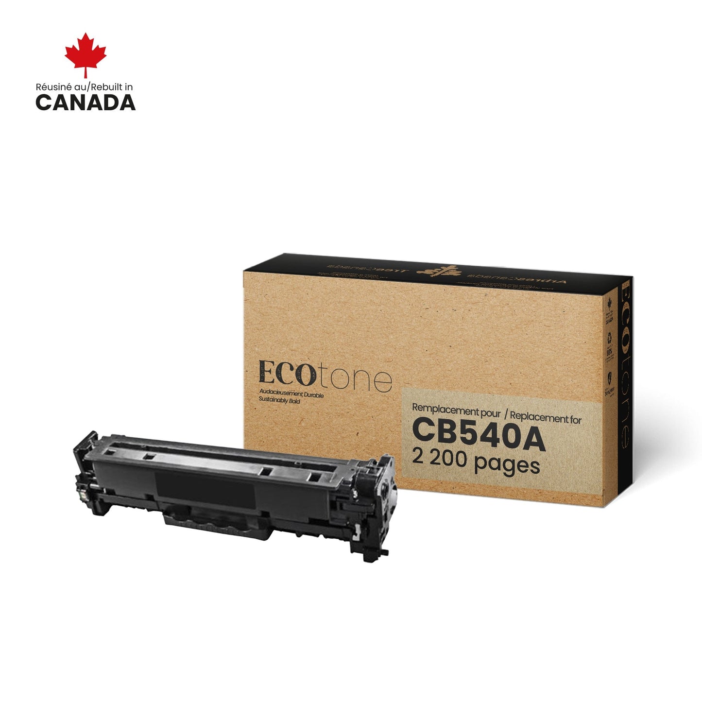 HP CB540A Toner Cartridge Remanufactured Black 2.2K-Ecotone
