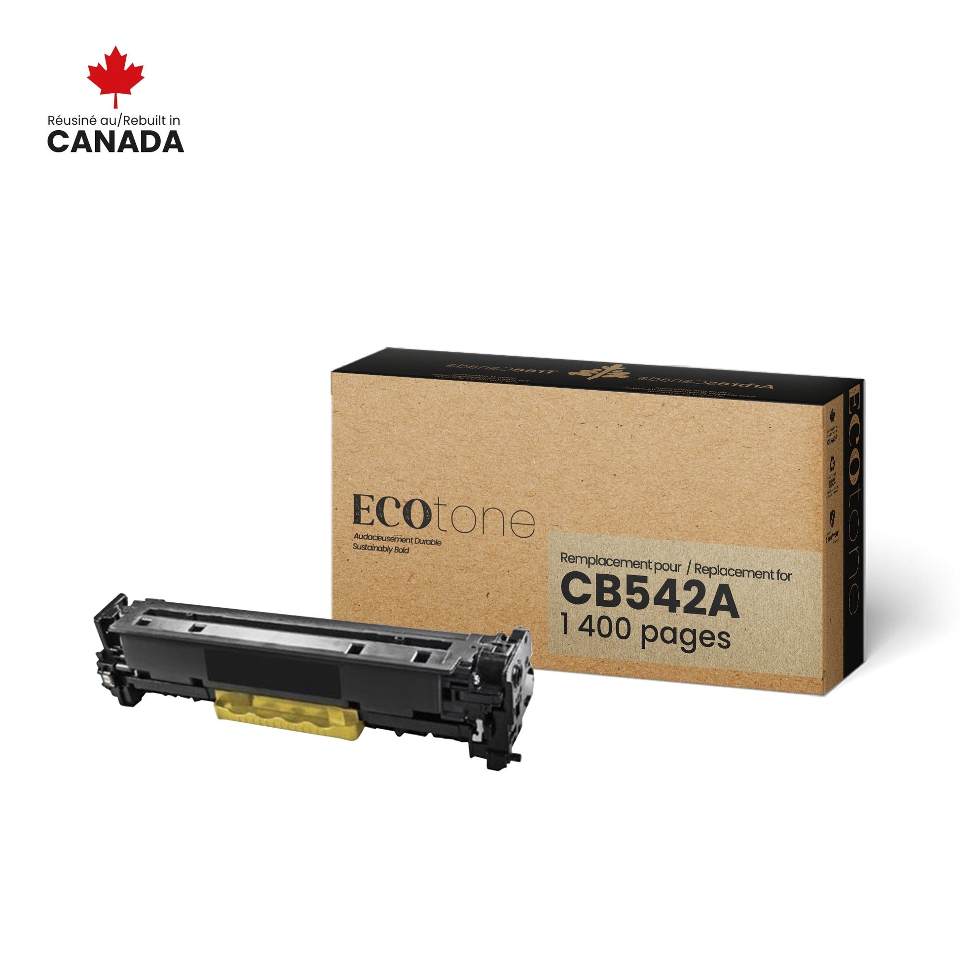 HP CB542A Toner Cartridge Remanufactured Yellow 1.4K-Ecotone