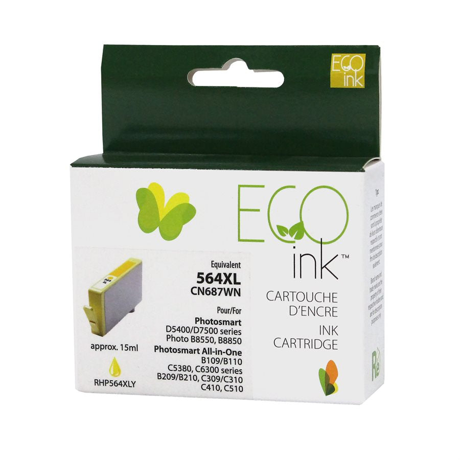 HP 564XL CN687WN/CB325 Remanufactured Ink Cartridge Yellow-EcoInk