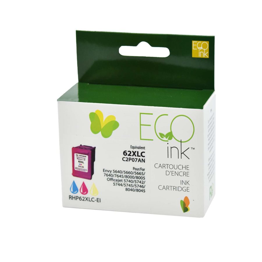 HP 62XL C2P07AN Remanufactured Ink Cartridge Color-EcoInk
