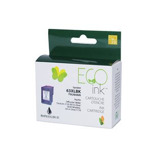 HP 63XL F6U64AN Remanufactured Ink Cartridge Black-EcoInk