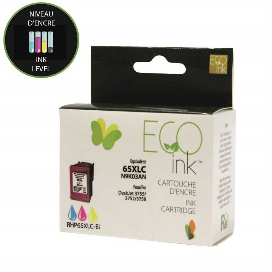 HP 65XL N9K03AN Remanufactured Ink Cartridge Color-EcoInk