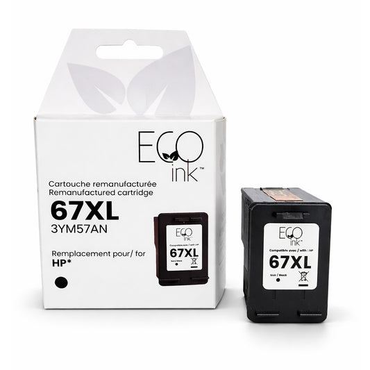 HP 67XL 3YM57AN Remanufactured Ink Cartridge Black by EcoInk