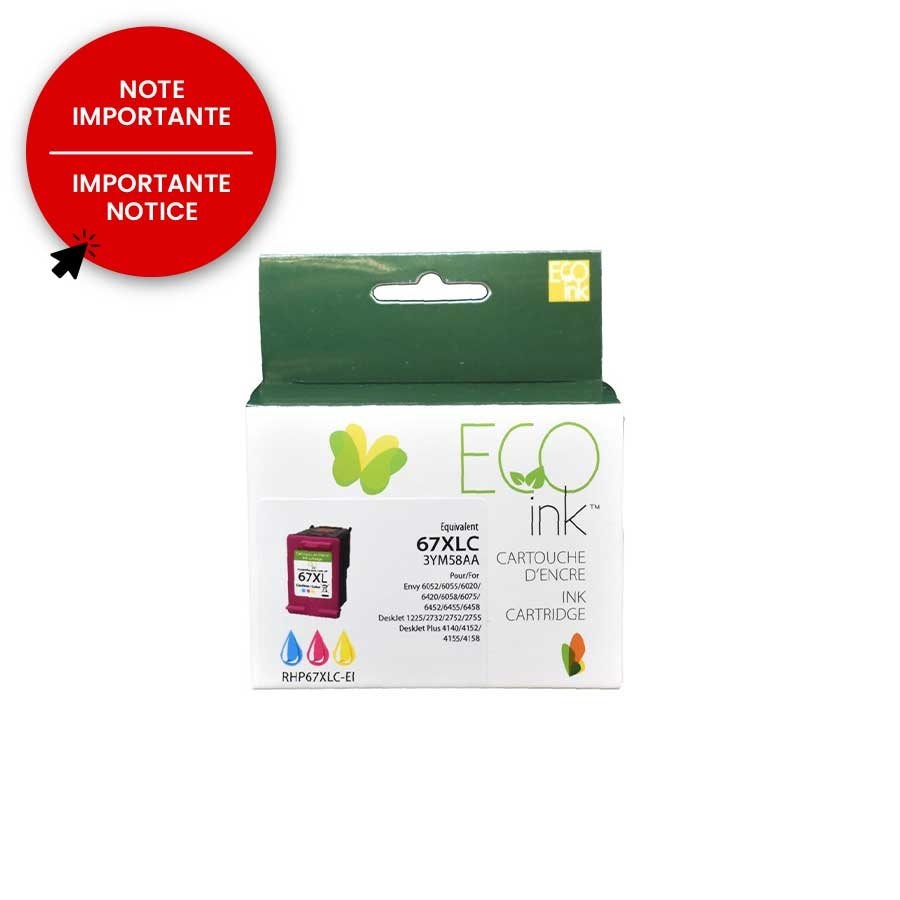 HP 67XL 3YM58AN Remanufactured Ink Cartridge-EcoInk