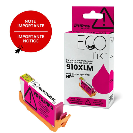HP 910XL 3YL63AN Remanufactured Ink Cartridge YRTS Magenta-EcoInk