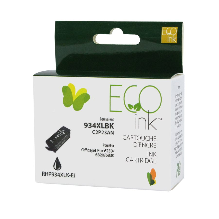HP 934XL C2P23AN Black Remanufactured Ink Cartridge-EcoInk