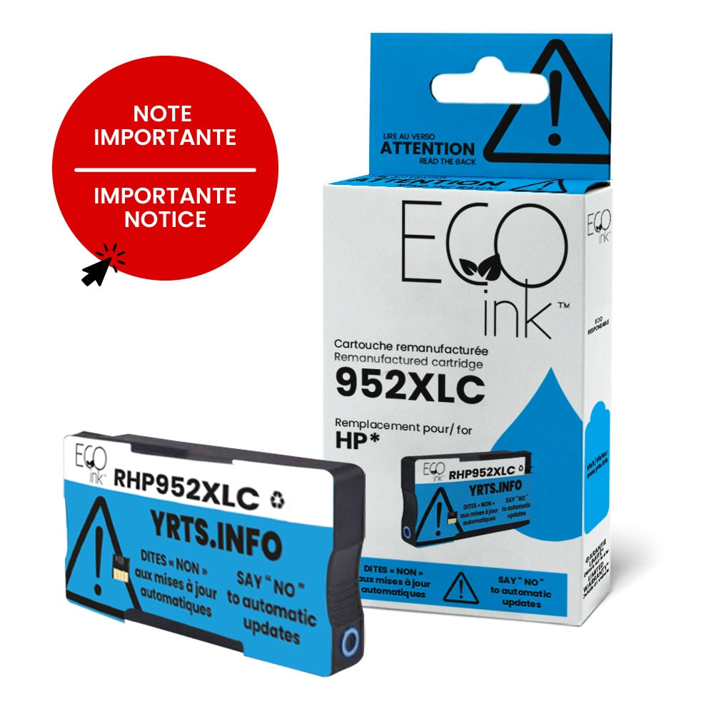 HP 952XL L0S61AN Remanufactured Ink Cartridge Cyan YRTS 1.6K-EcoInk
