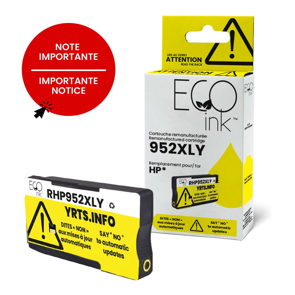 HP 952XL L0S67AN Remanufactured Ink Cartridge Yellow YRTS 1.6K-EcoInk