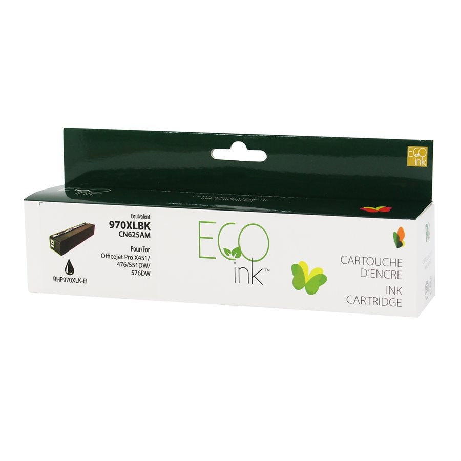 HP 970XL CN625AE Black Remanufactured Ink Cartridge-EcoInk